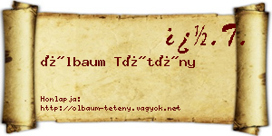 Ölbaum Tétény névjegykártya